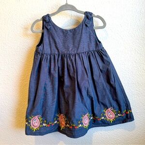 Janie and Jack Chambray Embroidered Dress